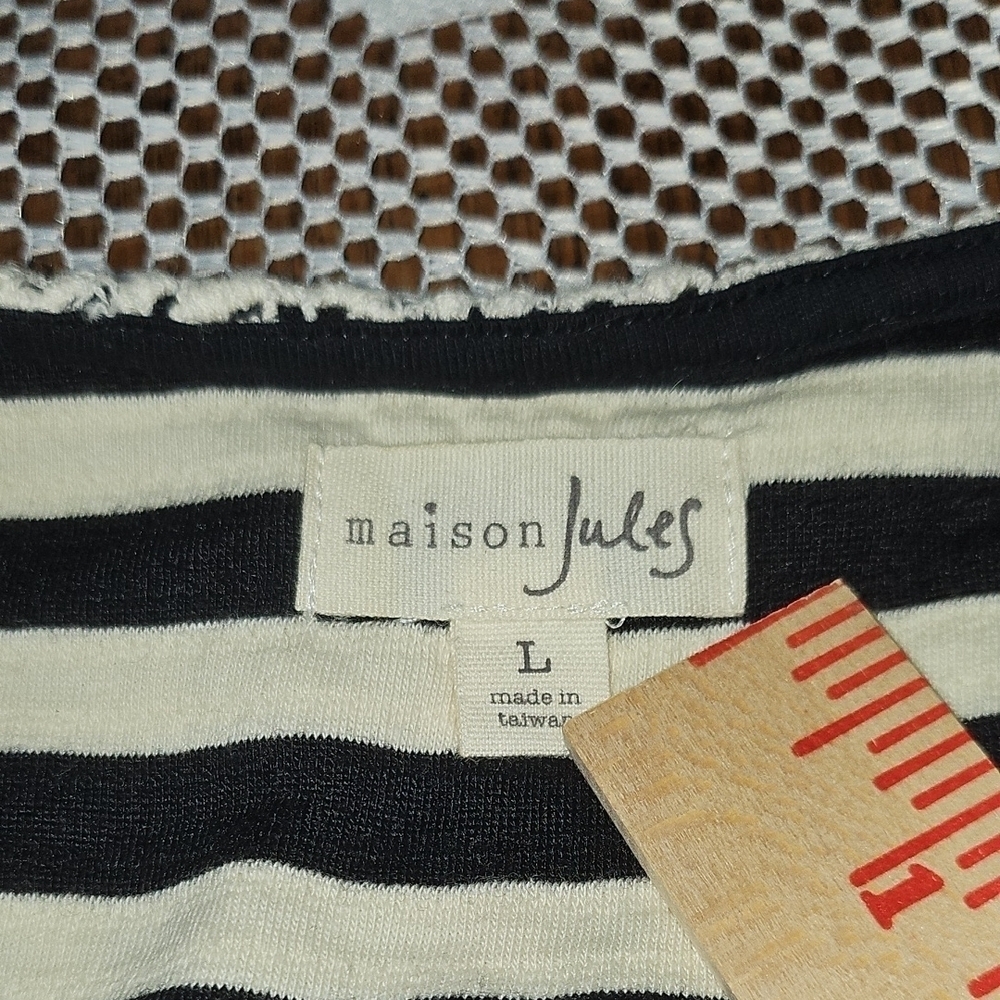 Maison Jules Striped Dress with Crochet Detail - Picture 7 of 8